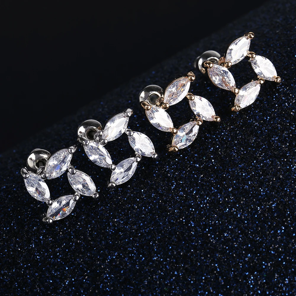 Wind Model Geometric Two-Color Earrings Plating Alloy Simple Fashion Fresh And Exquisite Beautiful Mature Gift Ladies | Украшения и