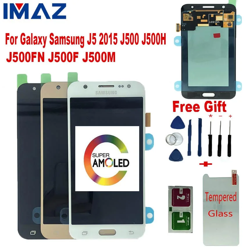

IMAZ SUPER AMOLED 5" LCD For Samsung Galaxy J5 2015 J500 J500H J500FN J500F/M Display Touch Screen Digitizer Assembly For J5 LCD