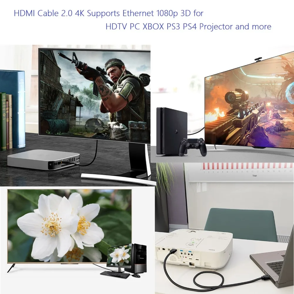 HDMI кабель 2 0 4K адаптер Папа папа 0.5m1m 2m 3m 5m поддерживает Ethernet 1080p для HDTV lcd Xbox PS3