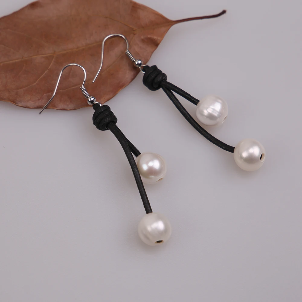 Серьги из натурального пресноводного жемчуга для женщин серьги-подвески белого