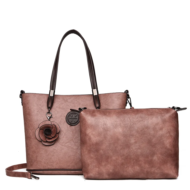 Heshunshi Новая женская кожаная сумка декоративные цветы творческие качества
