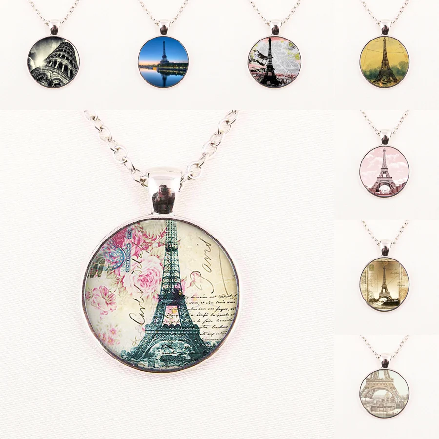 Новое модное ожерелье со стеклянным куполом винтажное с Эйфелевой башней