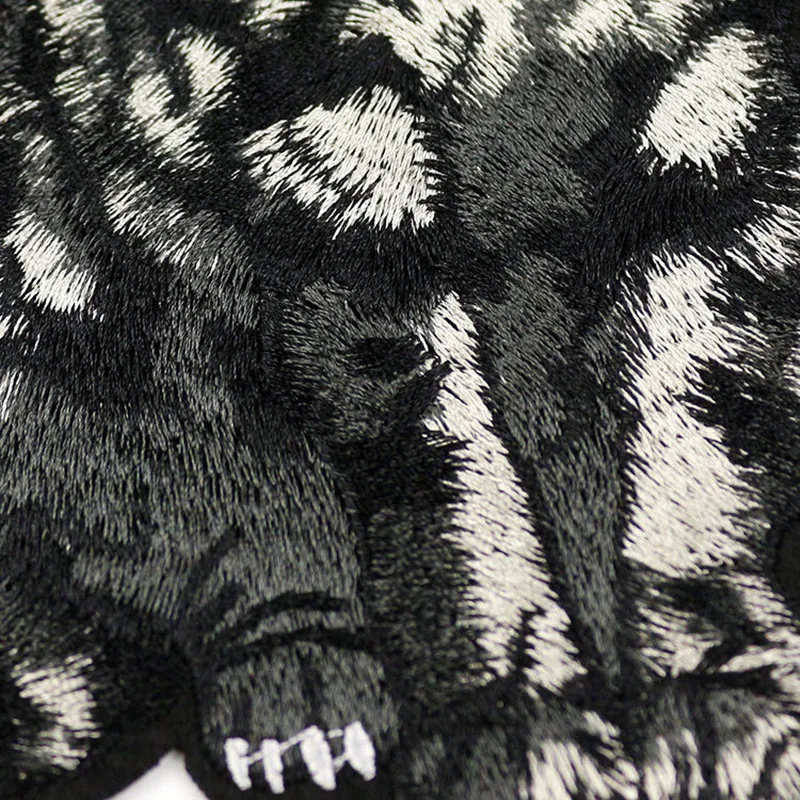 Новая Винтажная вышитая ткань сделай сам с летящим котом большая аппликация