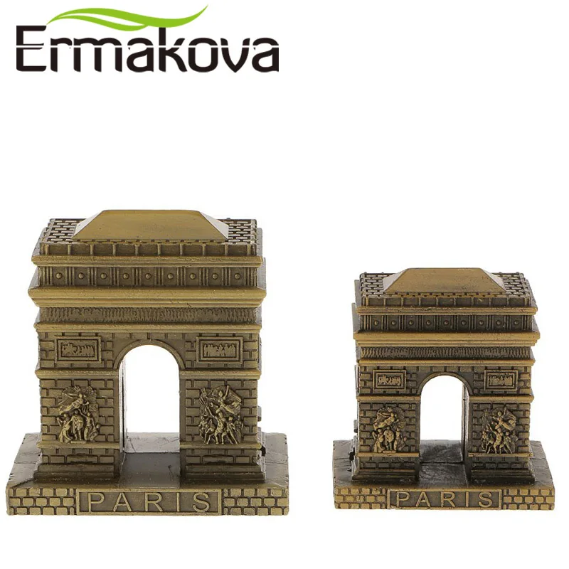 ERMAKOVA металлическая Парижская Триумфальная Статуэтка Арка Триумфальная статуя знаменитая ориентир Строительная архитектура украшение для дома и офиса