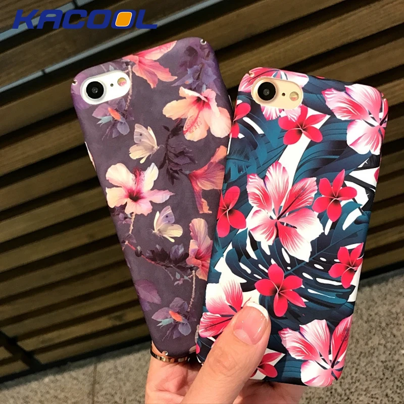 2019 чехол для телефона KACOOL Жесткий ПК iPhone 6 6s Plus Цветочный узор матовый 7 8