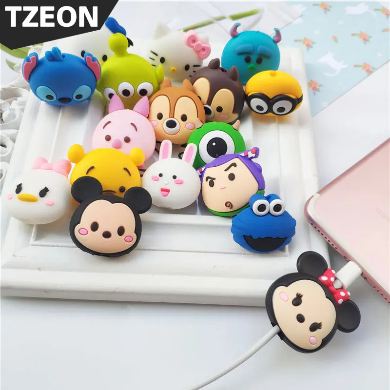 TSUM фигурный кабель протектор для IPhone Lightning type C Micro USB линия данных силиконовая бобина для samsung Xiaomi Huawei, OPPO