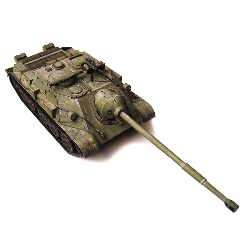 Бумажная модель SU 122 54 Танк 1:50 СССР танк с док станцией DIY Бумажные модели детские