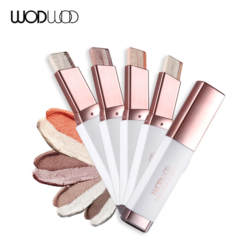 Wodwod Brand Double Color Eye Shadow Stick Glitter Eyeshadow Pencil Nude Shimmer Makeup Cream Smooth Texture Pigment |