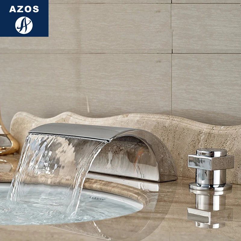 Azos Split FaucetWaterfall латунный хромированный переключатель холодной и горячей воды