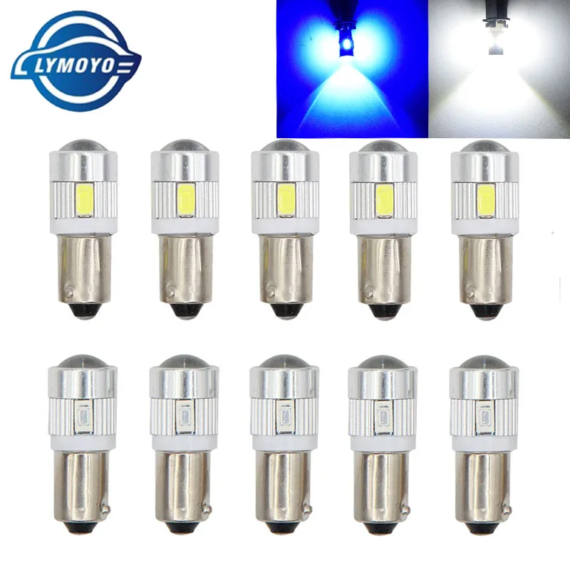 

50pcs BA9S T4W 5730 6SMD Projector Car Interior reading White Side Tail Light T11 6smd 5630 led AUTO PARKING lamp red yellow 12V