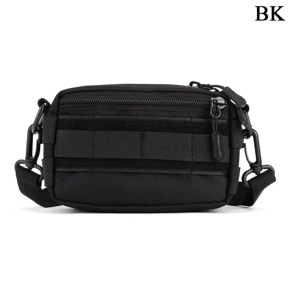 BK Протектор Плюс мини Molle Чехол 5,5 дюймов телефон Тактический самосвал рыбалка кемпинг Кроссбоди Molle система портативный плечевой ремень - Цвет: BK