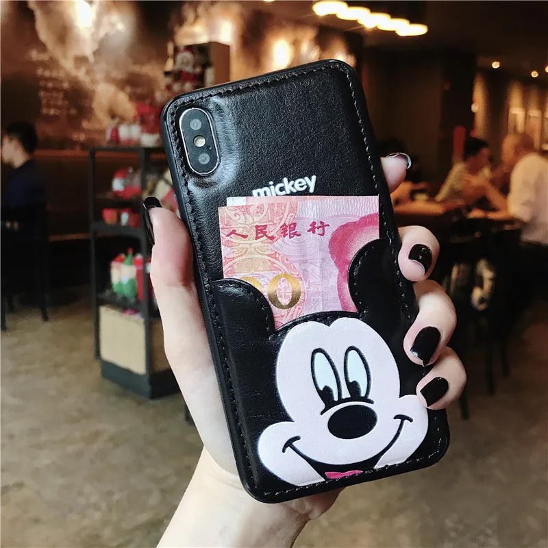 1 шт.) милые Минни Микки мышь кожа чехол для iPhone XS Max xr 6 S 7 8 плюс X Обложка чехол fundas подарок