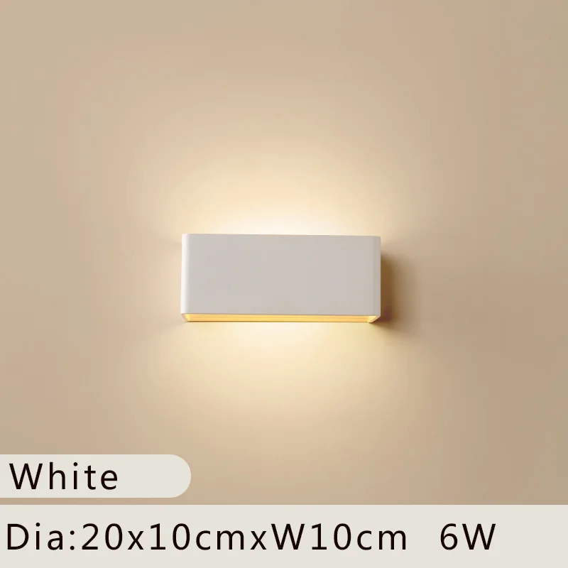 White 20x10cm Современные светодиодные домашние настенные светильники минималистичный светодиодный настенный светильник для спальни гостиной лестницы Lampara светильник с настенным креплением - Цвет абажура: White 20x10cm