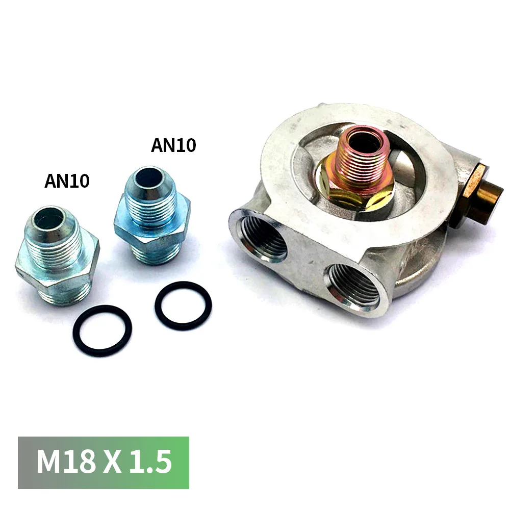M18x15xAN8 Масляный радиатор фильтр Сэндвич пластина термостат адаптер AN10 AN8 фитинг - Цвет: M18x15xAN8