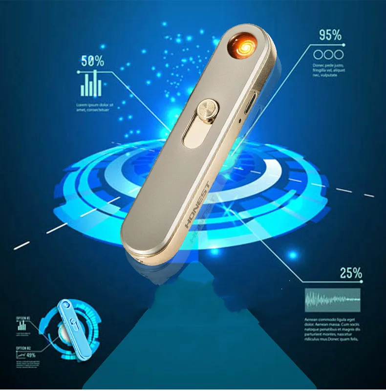 Новейшая USB дуговая Зажигалка металлическая ветрозащитная перезаряжаемая Зажигалка беспламенная электрическая многоцветная красиво упакованная коробка