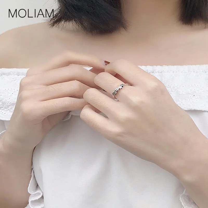 Открытые Кольца MOLIAM из серебра 925 пробы для мужчин и женщин винтажные складные