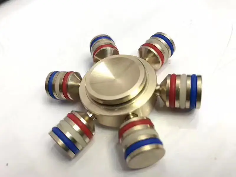 Съемный гироскоп пальцев спираль 6 рог Светящиеся металлическая рука Spinner