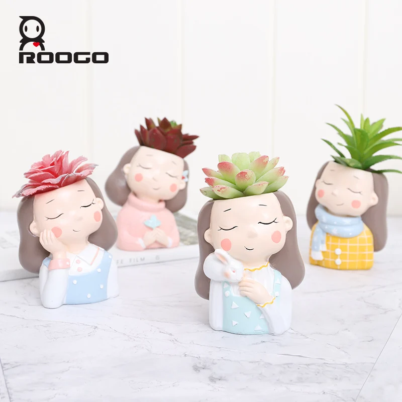 Цветочный горшок ROOGO для суккулентов домашний сад декоративные горшки милый