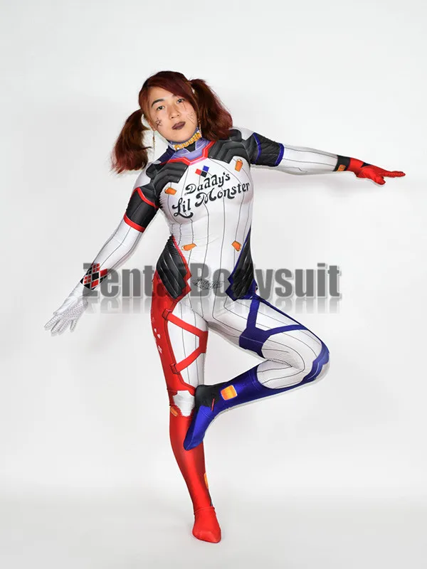 Костюмы Д. Ва Харли Квинн с 3D-принтом Zentai, боди DVA Harley, костюм для косплея на Хэллоуин, комбинезон