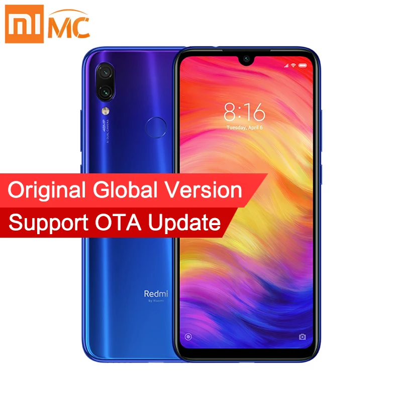 Xiaomi Redmi Note 7 с глобальной версией 4 ГБ 64 MIUI 10 Смартфон Snapdragon 660 четыре ядра 6 3 дюймов