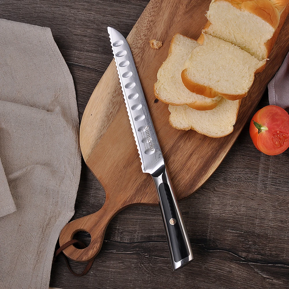 SUNNECKO дамасский нож шеф-повара для очистки хлеба Santoku нож для стейка японский VG10 Сталь G10 ручка для резки мяса набор кухонных ножей