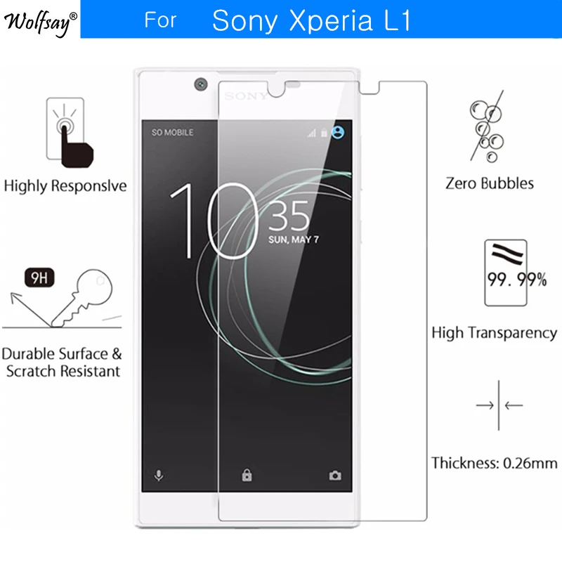 Закаленное стекло для Sony Xperia L1 2 шт. Защитная пленка экрана G3311 G3312 G3313 5 дюйма