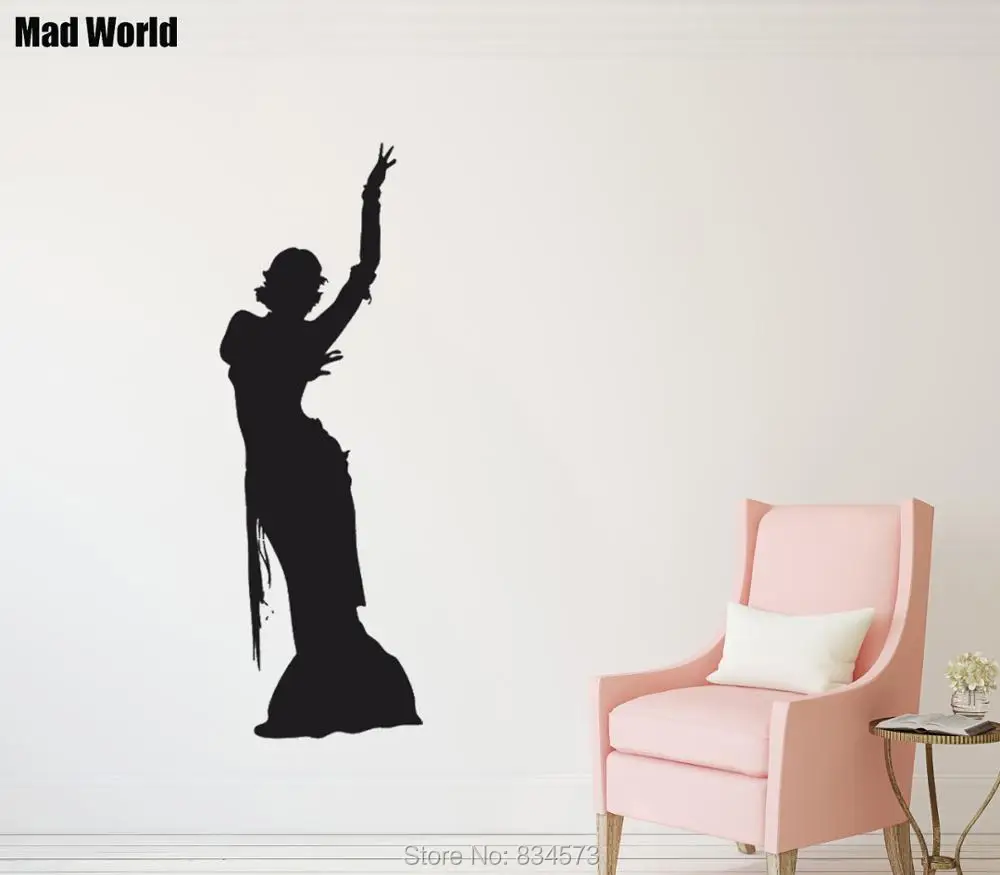

Mad World-Sexy Girl Dancing Woman Beautiful Wall Art Stickers Wall Decals Home DIY Decoration Removable Room Decor Wall Stickers
