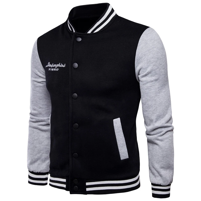 

Fall Winter men's casual stand collar jacket coat 2017 new mens baseball suits personalized color buttons clothing jackets S-XXL