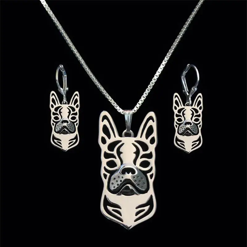 Женский ювелирный набор Lovers' Metal Boston Terrier из сплава в форме собаки|fashion jewelry set|jewelry