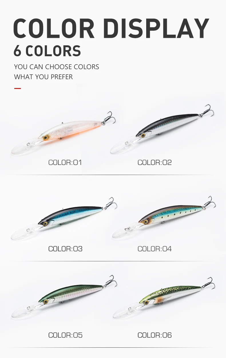 Kingdom New Jerkbaits 100DR Fishing lures 100mm 120mm Suspending Minnow wobblers Depth 6-10ft long-casting Bass Pike Hard Baits