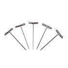 100 шт. T-PINS (40 мм) для парик на поролоновая насадка Стиль T булавки иглы натуральных волос Плетение манекен головы Тип швейная парикмахерский салон