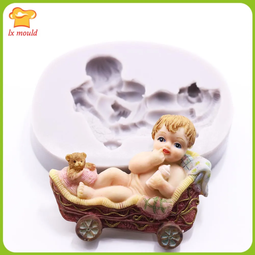 

New Cradle Cart Baby DIY Hand Molds Food Grade Soft Mold Chocolate Mould