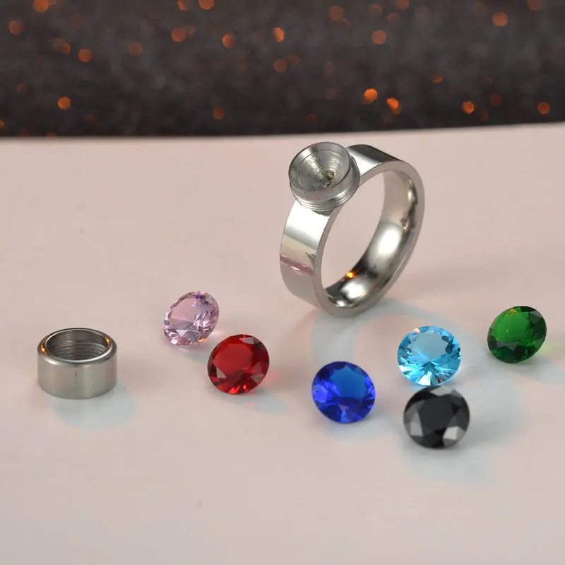 Регулируемые кольца для женщин самостоятельной сборки с камнем винтовым