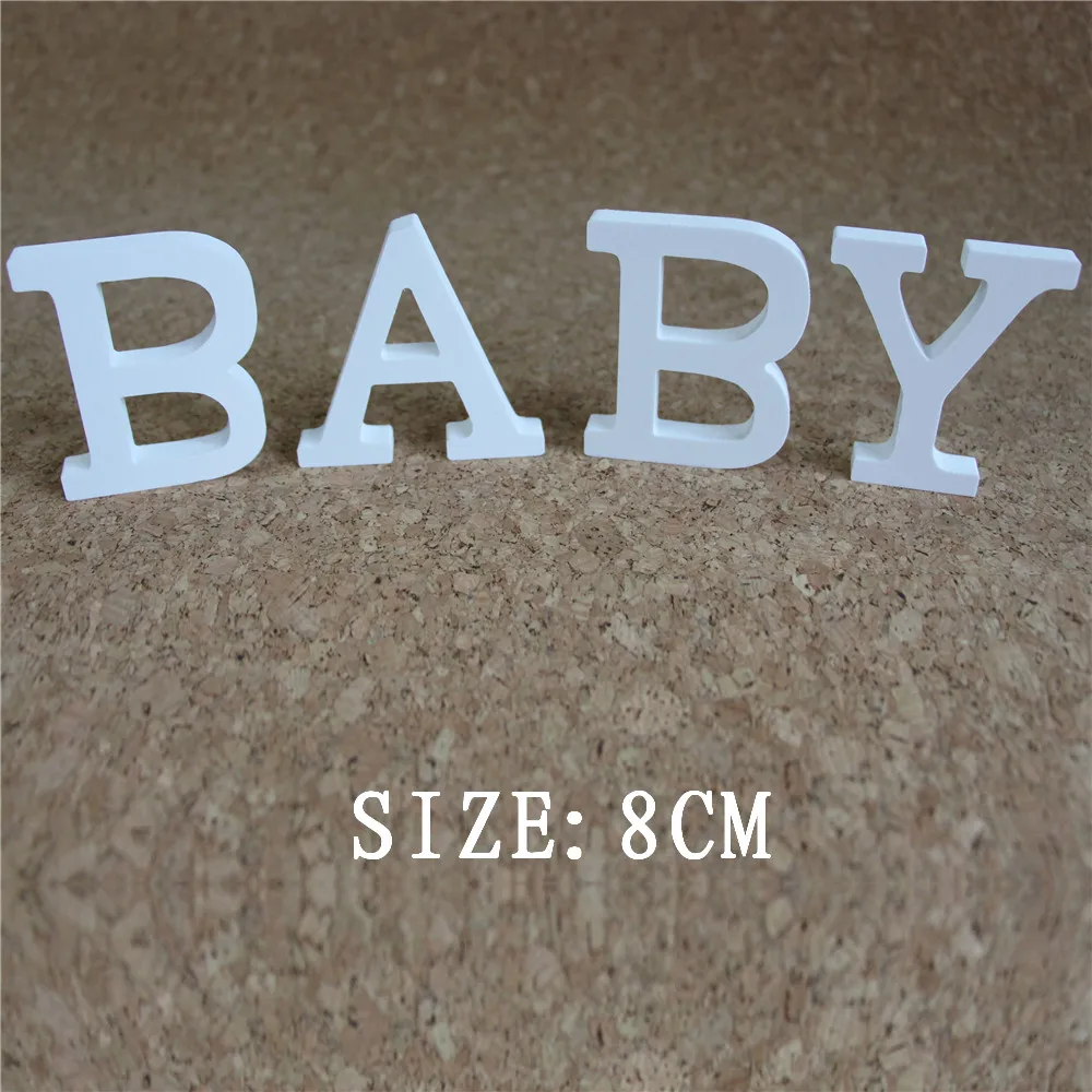 8 см свободно стоящая искусственная деревянная белая буква для украшения свадьбы