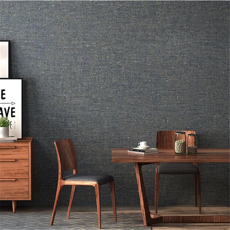 Новые современные минималистичные нетканые обои простые однотонные льняные в