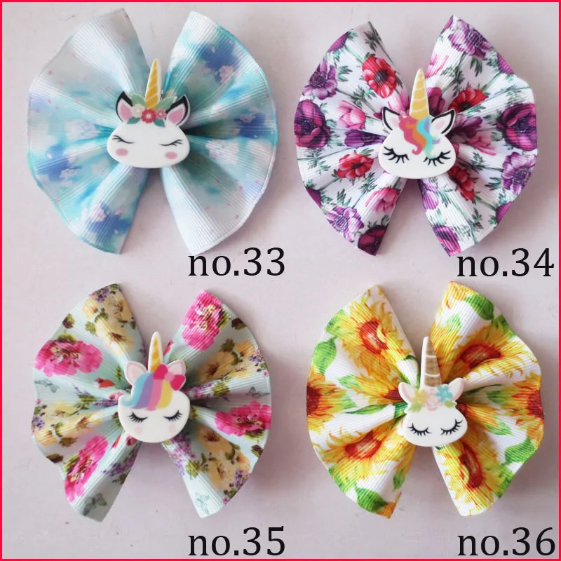 50 BLESSING Girl 3 &quotВеерная заколка для волос с бантом цветок аксессуары Единорог