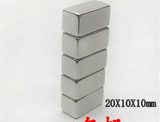 Мощный редкоземельный постоянный магнит 20x10x10 мм неодимовый для холодильника