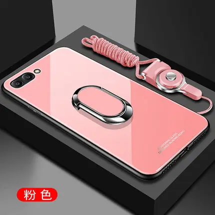 pink Для huawei honor 7C 7X чехол из твердого закаленного стекла с кольцом-подставкой Магнитный защитный чехол на заднюю панель для huawei honor 8X 8C оболочка - Цвет: pink