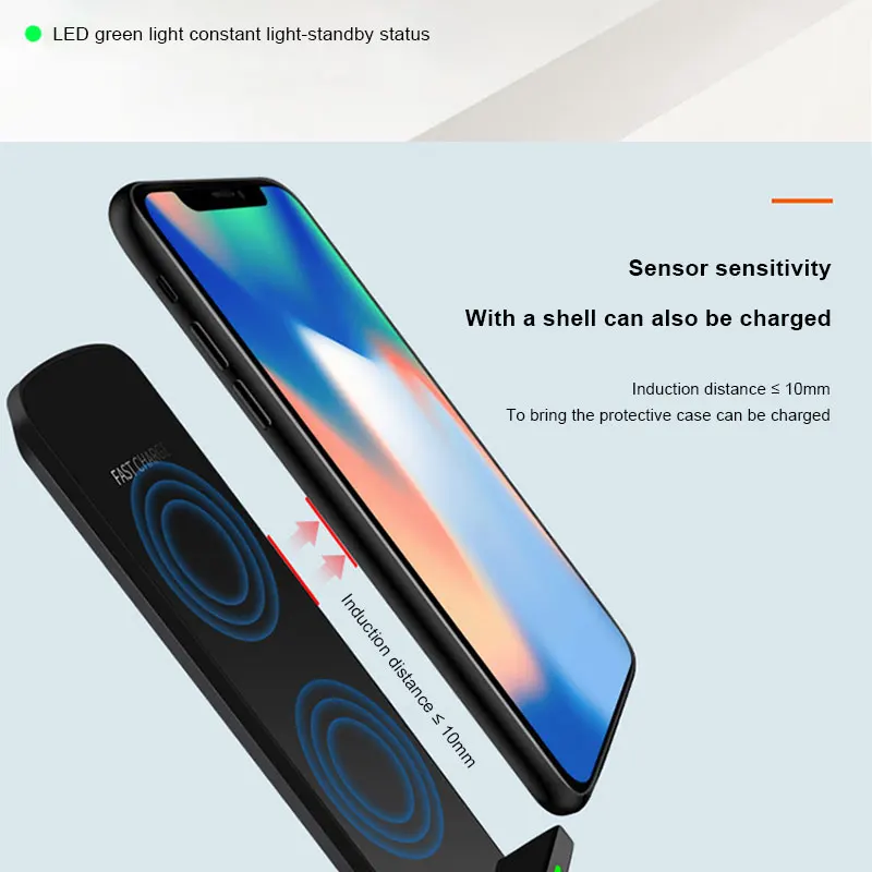 Беспроводное зарядное устройство AOXIN Qi для Apple iPhone XR X Xs Max 8 Plus samsung Galaxy S10 S9 Plus быстрая Беспроводная зарядка держатель телефона 10 Вт