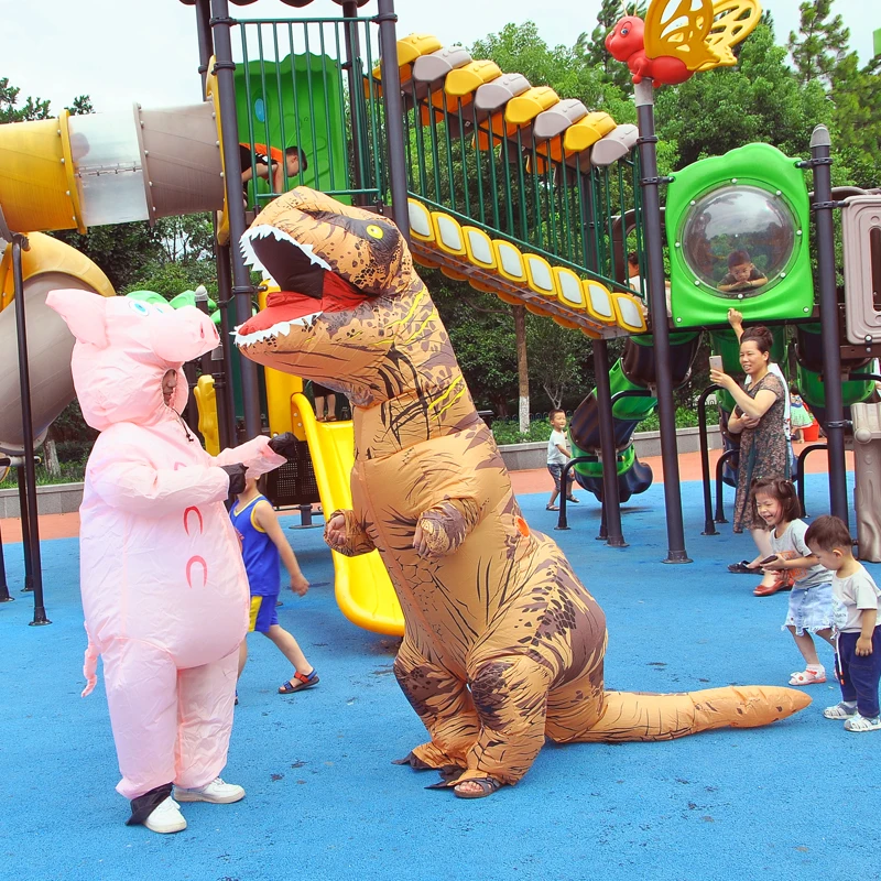 T-REX талисман надувной костюм на День Благодарения Рождество взрослых детей Аниме Косплей динозавр животных комбинезон подарок Disfraz