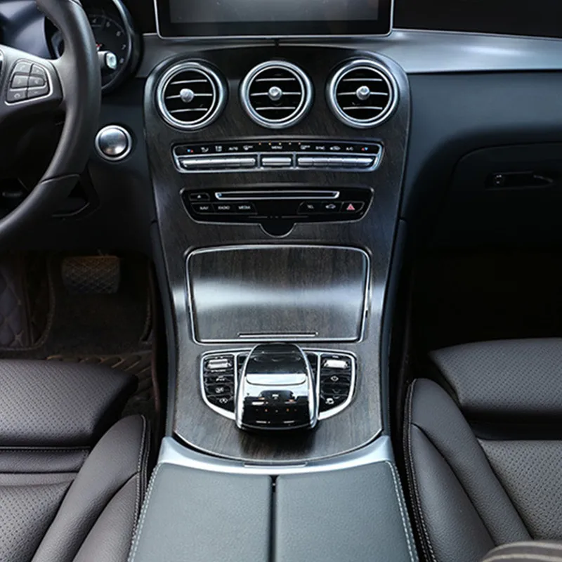 

Center Console Gear Shift Panel Cover Trim 2Pcs For Mercedes Benz C Class W205 2015-18 GLC X253 2016-18 Oak Grain Color Style