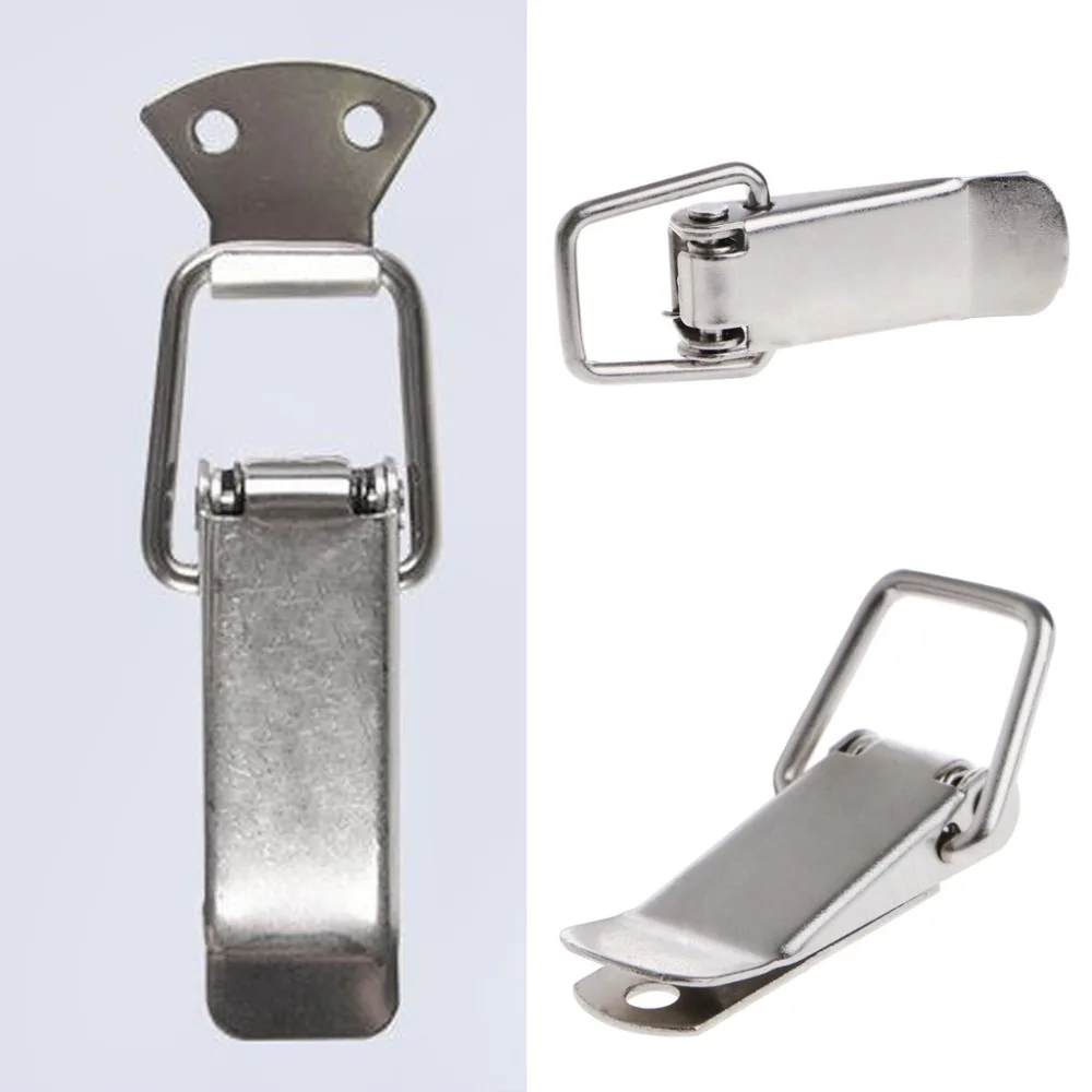 OOTDTY 4 Pcs Hardware Cabinet Boxes Spring Loaded Latch Catch Toggle Hasp Woodworking Tools Home Improvement- |