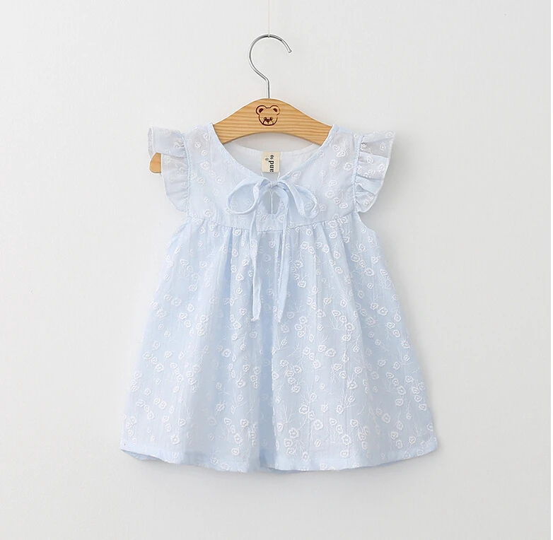 2016 принцесса девушки пуховкой рукавом с бантом краткое платье из хлопка Дети