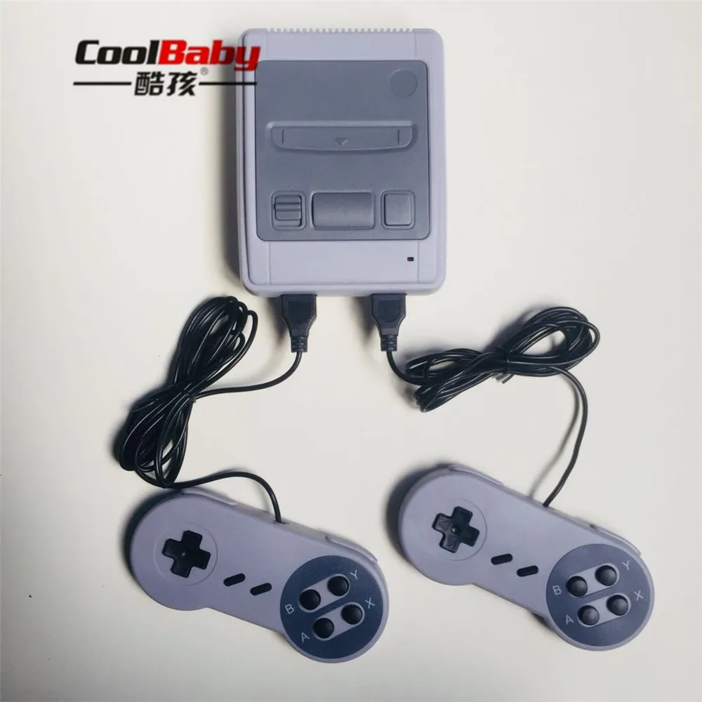 Семейная ТВ ретро мини портативная игровая консоль для игр SNES с 2 контроллерами