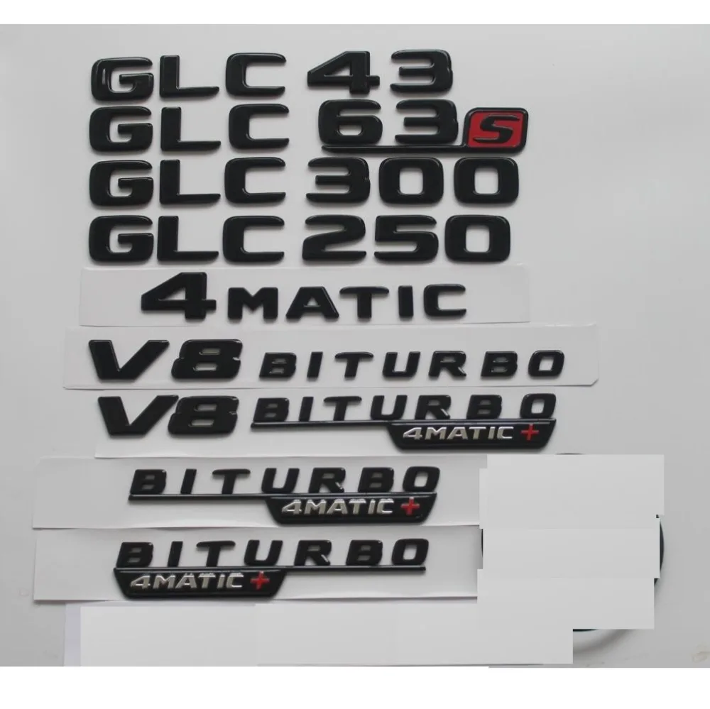 Глянцевый черный для Mercedes Benz X253 C253 W253 GLC43 GLC63 S AMG GLC250 GLC300 V8 BITURBO 4matic значки на багаж и