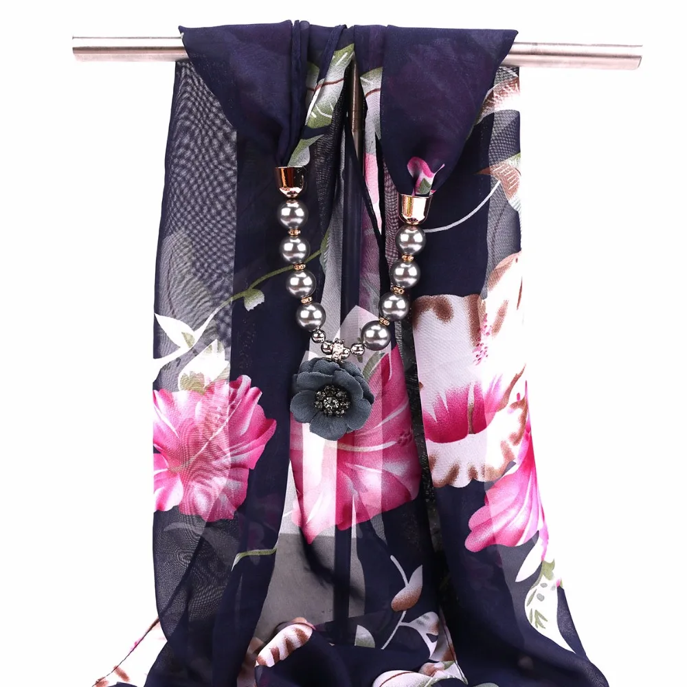 Модное уникальное эффектное ожерелье шарф из ниток кулон цветочный дизайн для