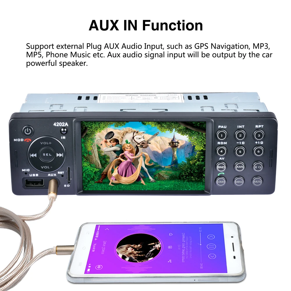 Podofo 1 Din автомагнитола Bluetooth Авторадио 4,1 ''HD Mp5 Аудио Видео плеер USB SD Авто Аудио Aux FM аудио стерео 12 в автомобильный аудио