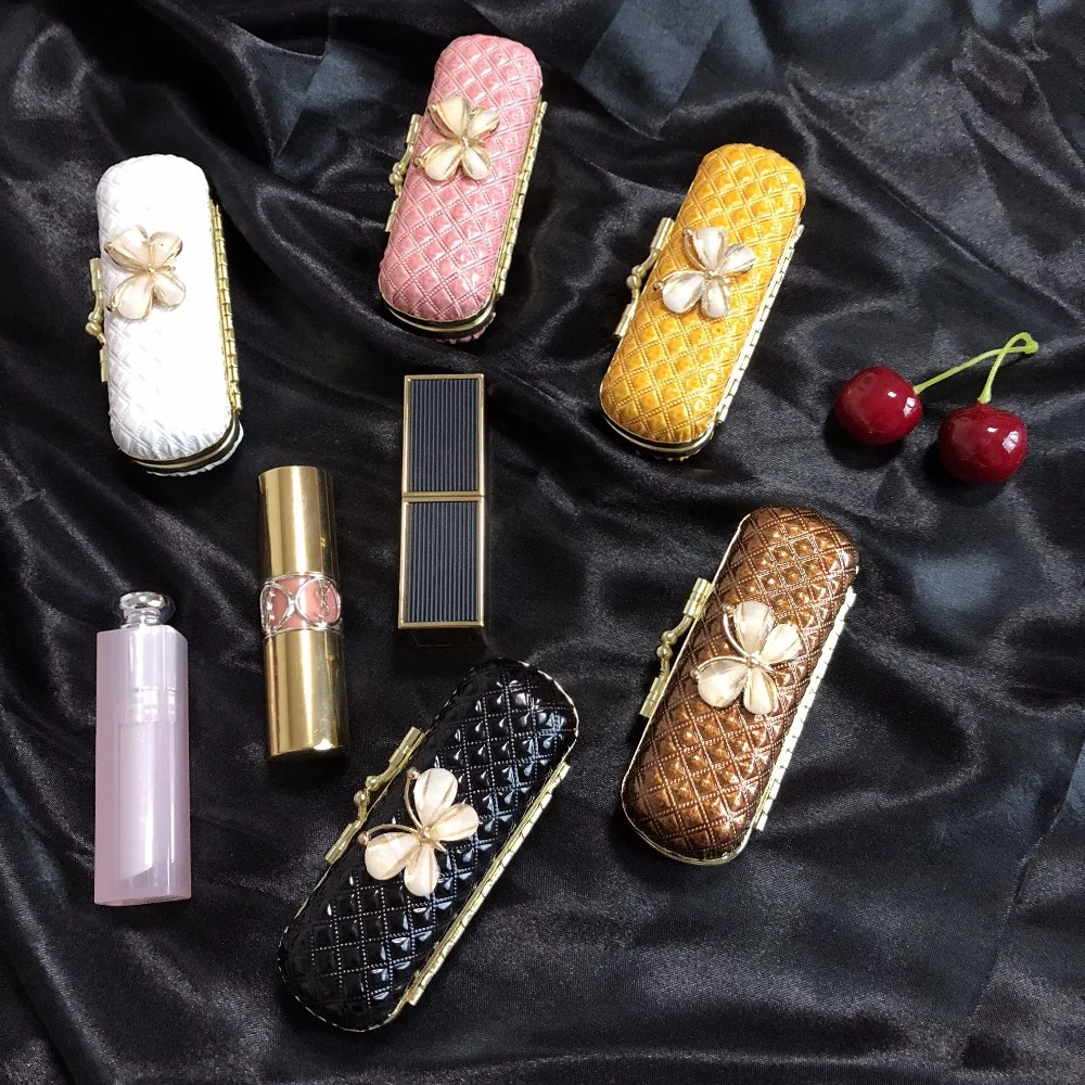 

2pcs lot Metal Leather Butterfly Wedding Bridal Hen party Bridesmaid gifts girlfriend birthday gift lipstick boxes