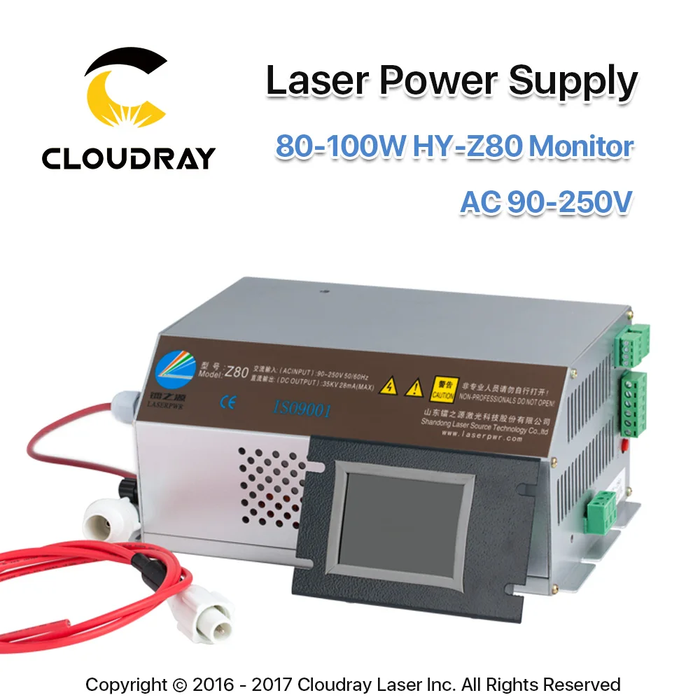 Cloudray 80-100 Вт СО2 лазерный блок питания монитор AC90-250V трубка EFR для СО2 лазерная гравировка резка машина HY-Z80 Z серия