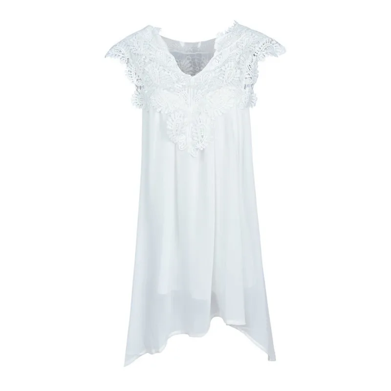 2019 сексуальное шифоновое женское платье летнее повседневное без рукавов